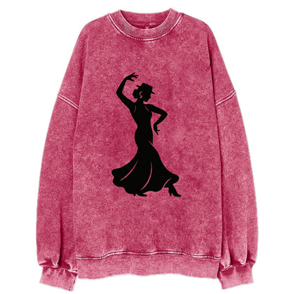Flamenco dancer passionate stance - Vintage Sweatshirt - Pink