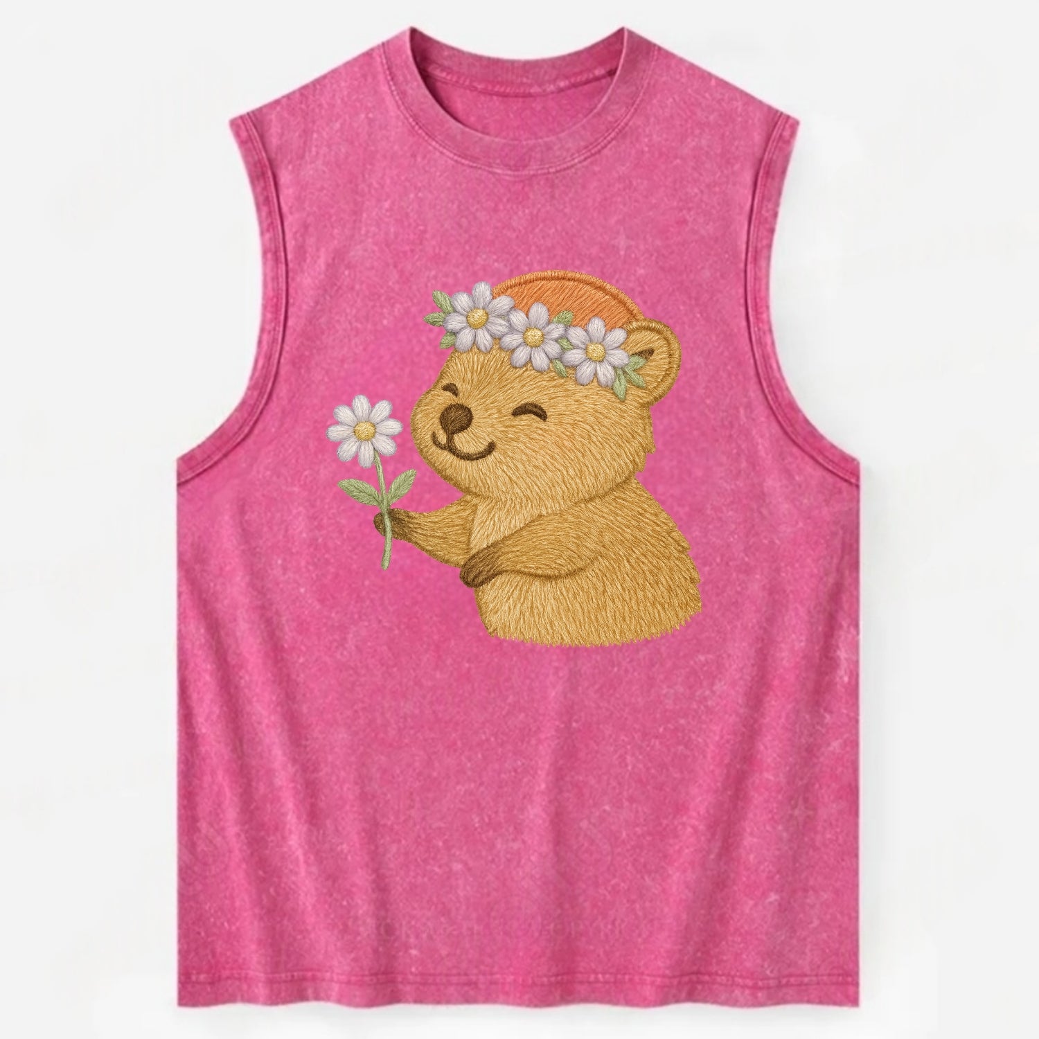 Quokka Daisy Chain - Vintage Washed Tank - Pink