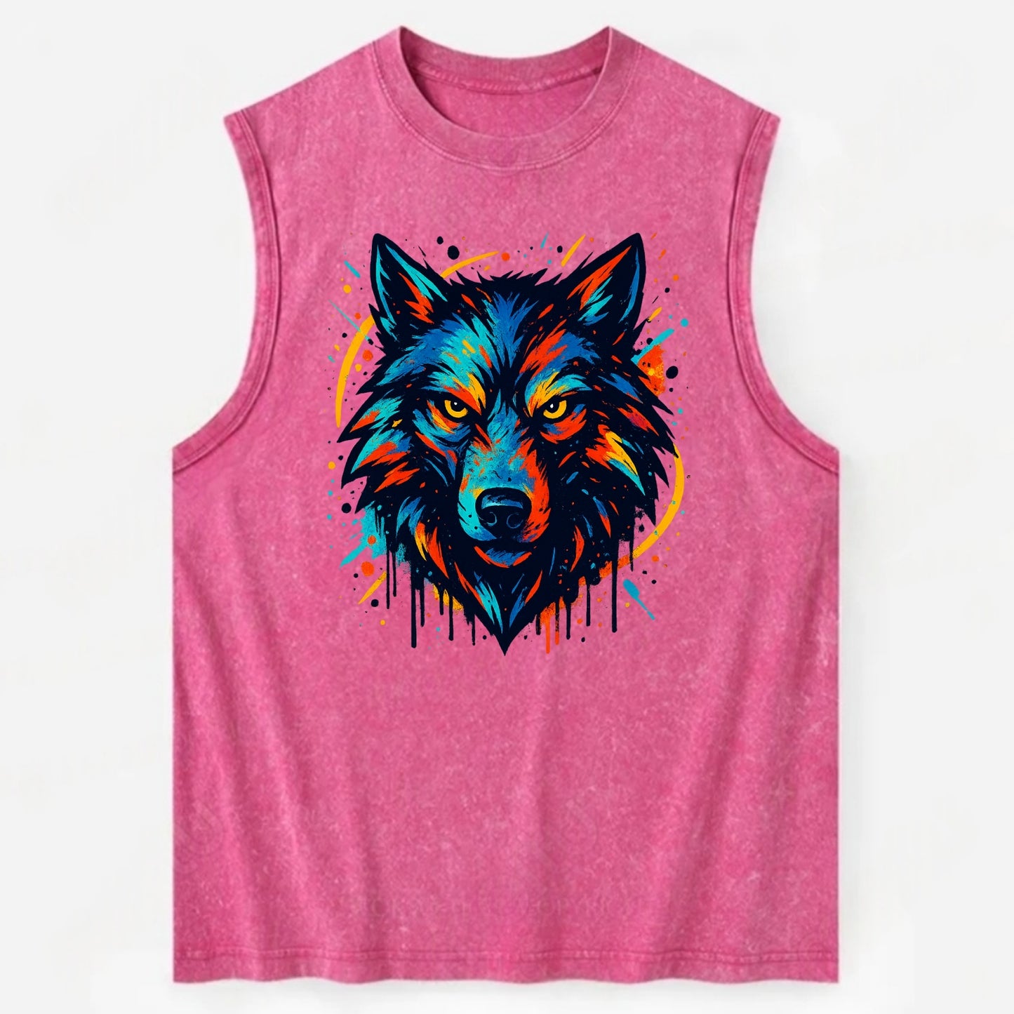 Alpha Wolf Leader  - Vintage Washed Tank - Pink