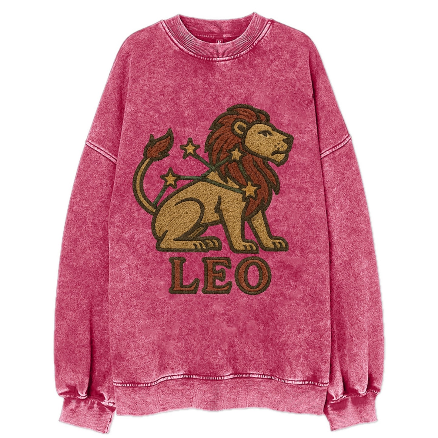 Leo Lion  - Vintage Sweatshirt - Pink