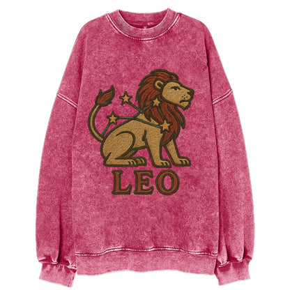 Leo Lion  - Vintage Sweatshirt - Pink