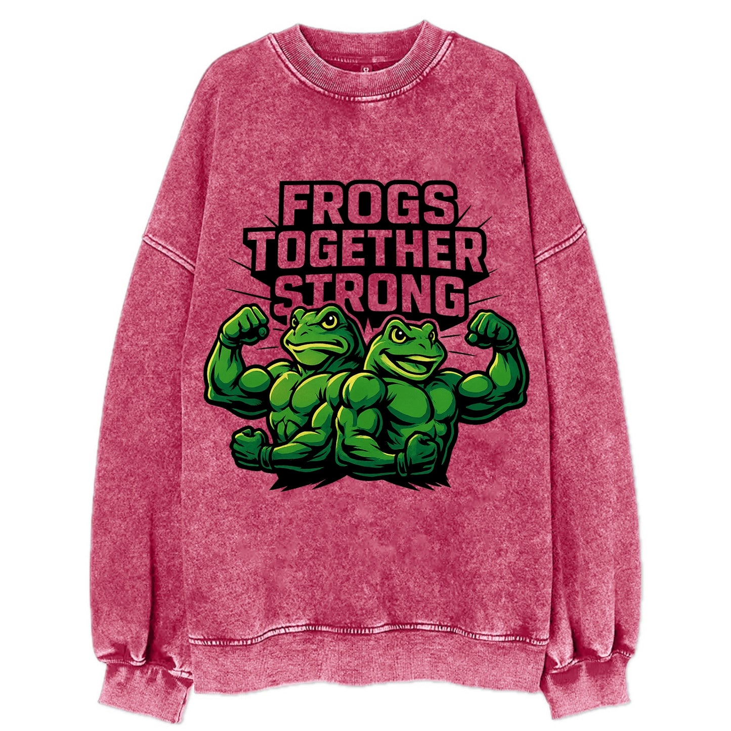 Frogs Together Strong - Vintage Sweatshirt - Pink