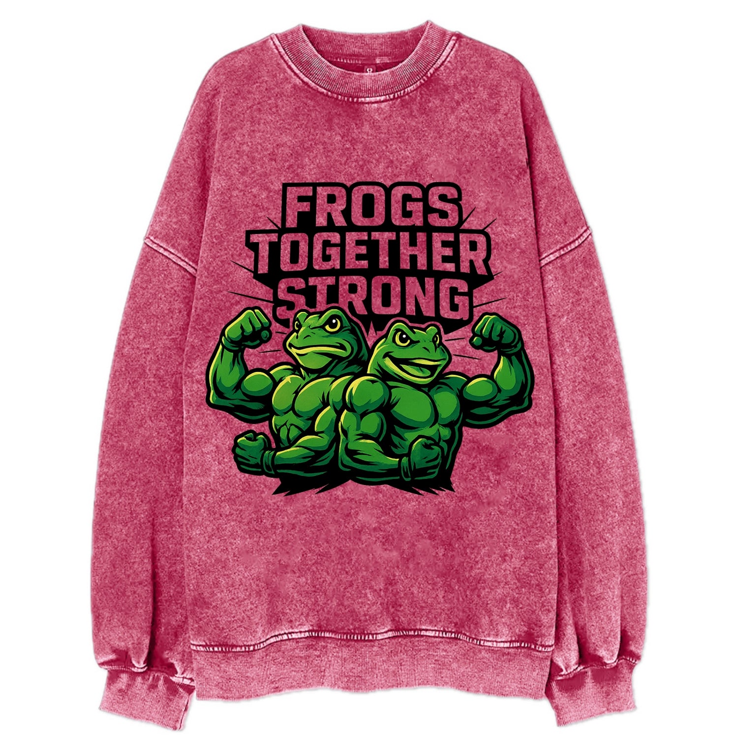 Frogs Together Strong - Vintage Sweatshirt - Pink