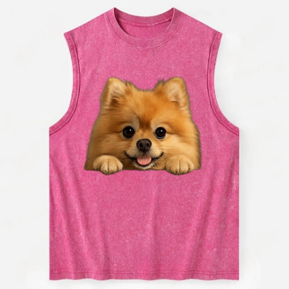 Pomeranian  - Vintage Washed Tank - Pink