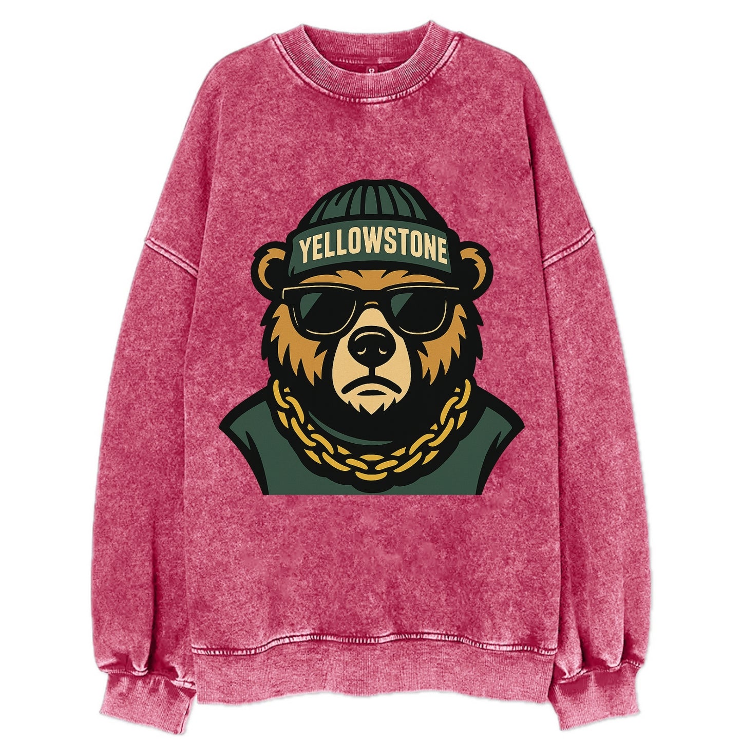 Yellowstone Bear - Vintage Sweatshirt - Pink