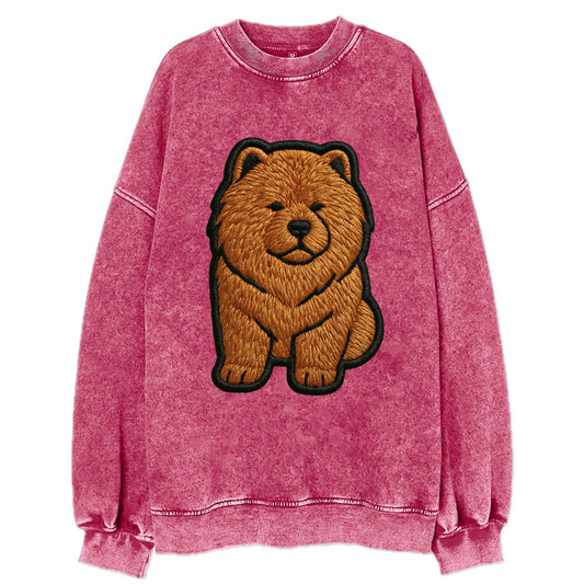 Chow Chow - Trendy lion-mane design with - Vintage Sweatshirt - Pink