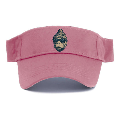Jacksonville Manatee wearing Jacksonville beanie with pom pom and wayfarer sunglasses - Visor - Pink