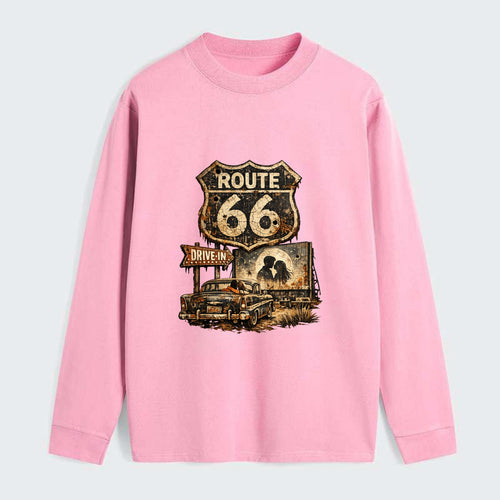 DRIVE-IN | Classic car at drive-in theater | Movie night romance | - Classic Long Sleeve Shirt