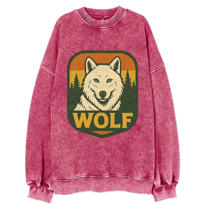Arctic White Wolf  - Vintage Sweatshirt - Pink