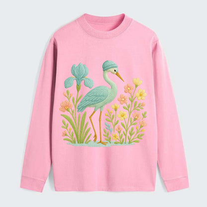 Mint Crane - Classic Long Sleeve Shirt - Pink