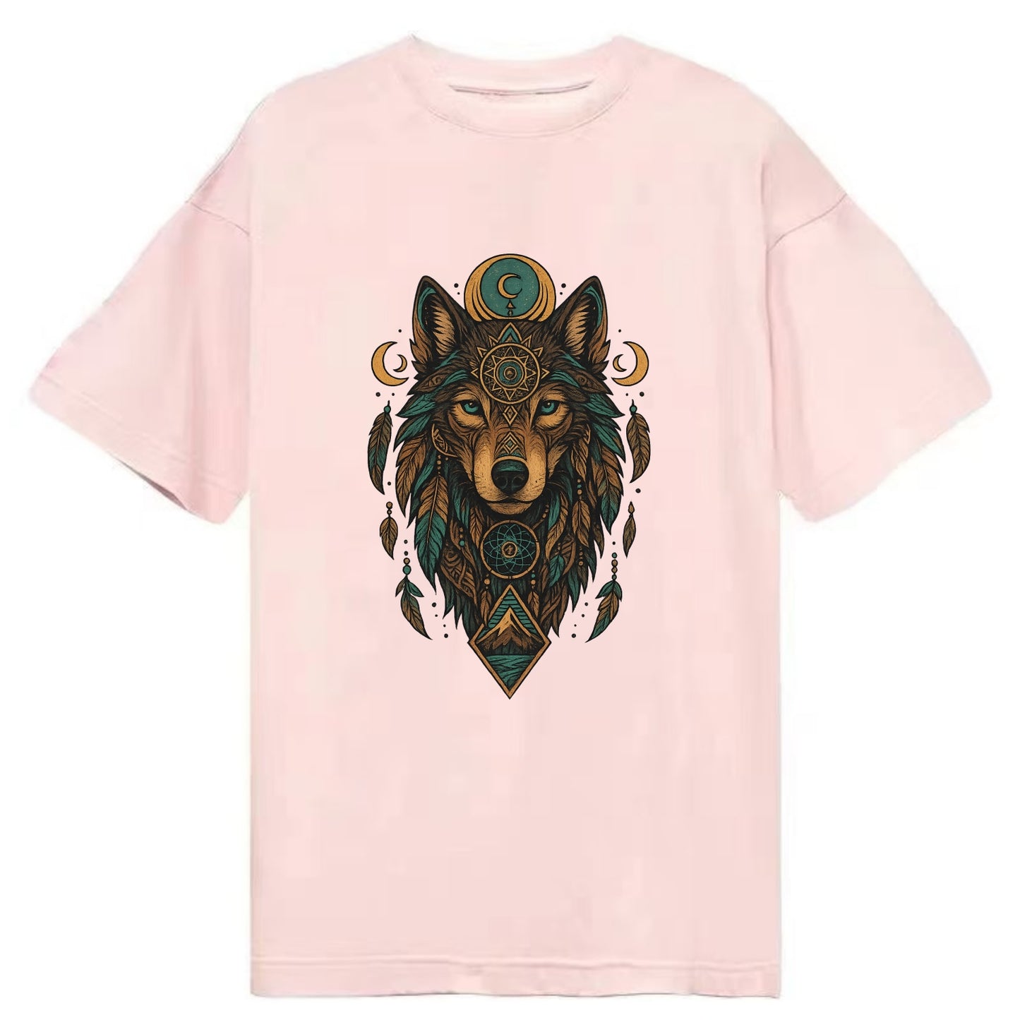 Retro 80s Wolf  - Classic T-shirt - Pink