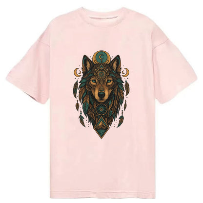 Retro 80s Wolf  - Classic T-shirt - Pink