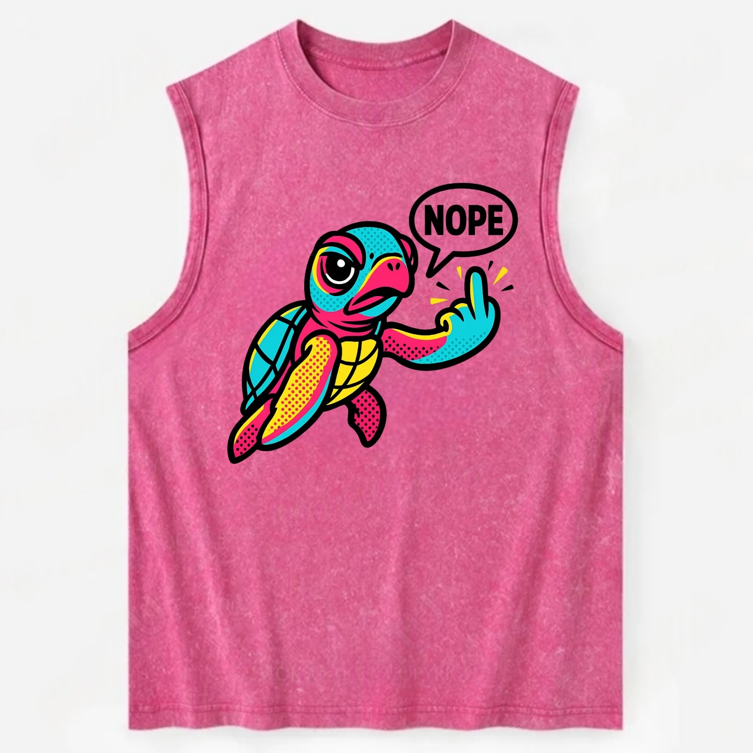 baby sea turtle swimming gracefully, one flipper extended sassily - Vintage Washed Tank - Pink