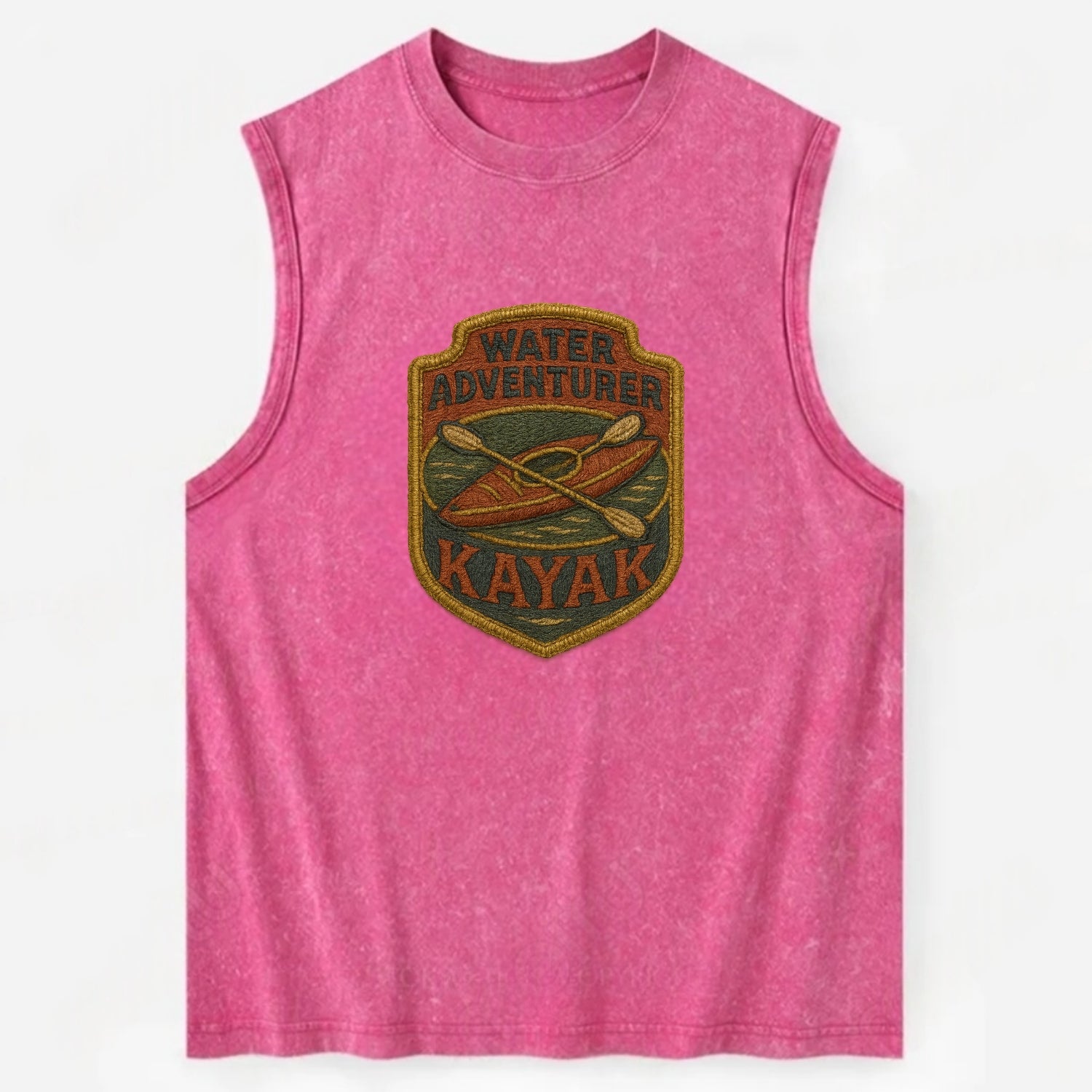 Kayak with paddle - water adventurer - Vintage Washed Tank - Pink
