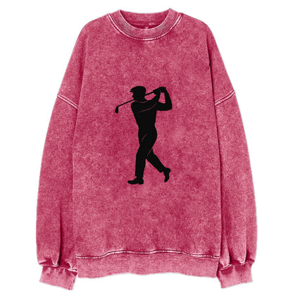 Golfer perfect swing follow-through - Vintage Sweatshirt - Pink