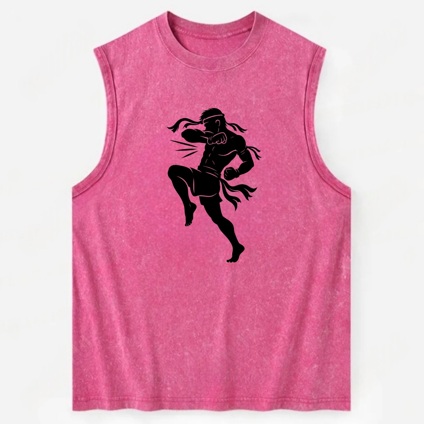 Thai Muay Thai fighter elbow strike - Vintage Washed Tank - Pink
