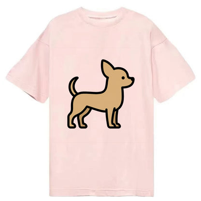 Chihuahua - Tan smooth coat flat side profile - Classic T-shirt - Pink