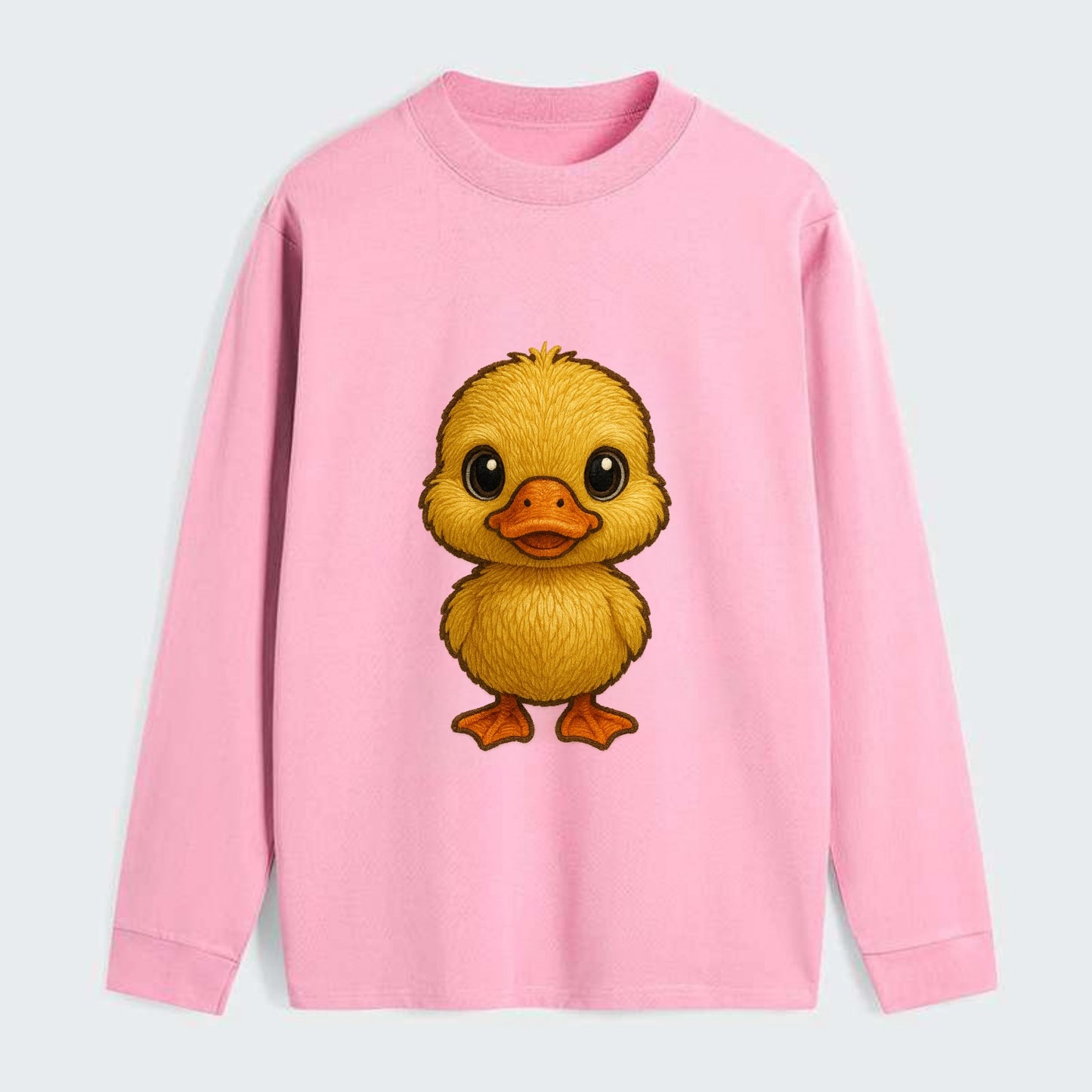 Baby Duck Duckling - yellow fluffy, orange beak, bright eyes, - Classic Long Sleeve Shirt - Pink