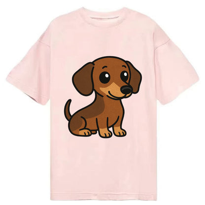 Dachshund - Long body profile view - Classic T-shirt - Pink
