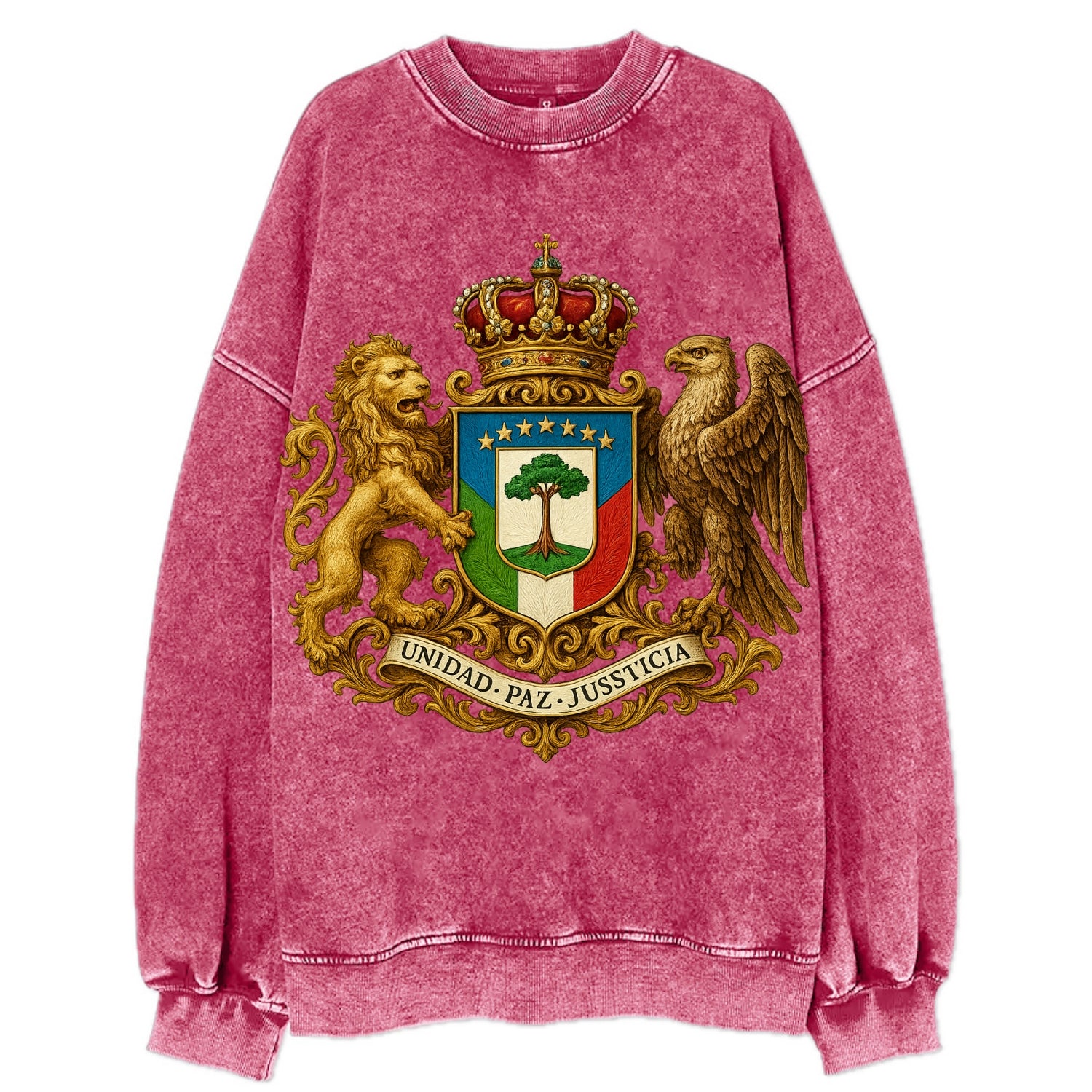 Equatorial Guinea Silk Cotton Tree Emblem - Vintage Sweatshirt - Pink