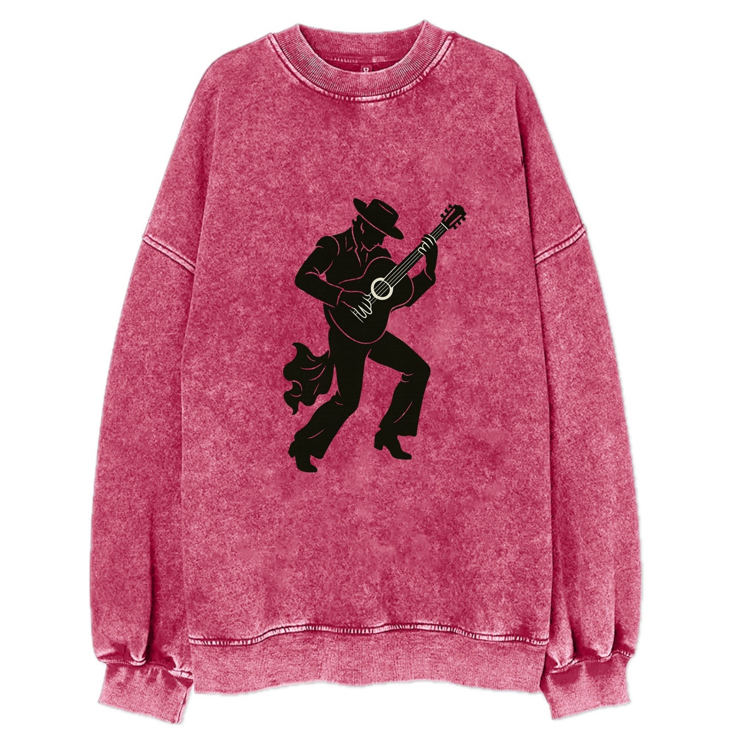 Flamenco guitarist dramatic pose - Vintage Sweatshirt - Pink