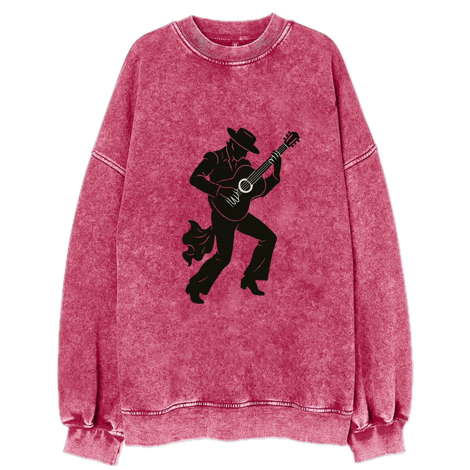 Flamenco guitarist dramatic pose - Vintage Sweatshirt - Pink