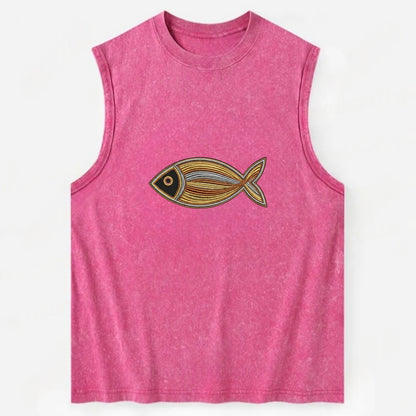 Ichthys - Vintage Washed Tank - Pink