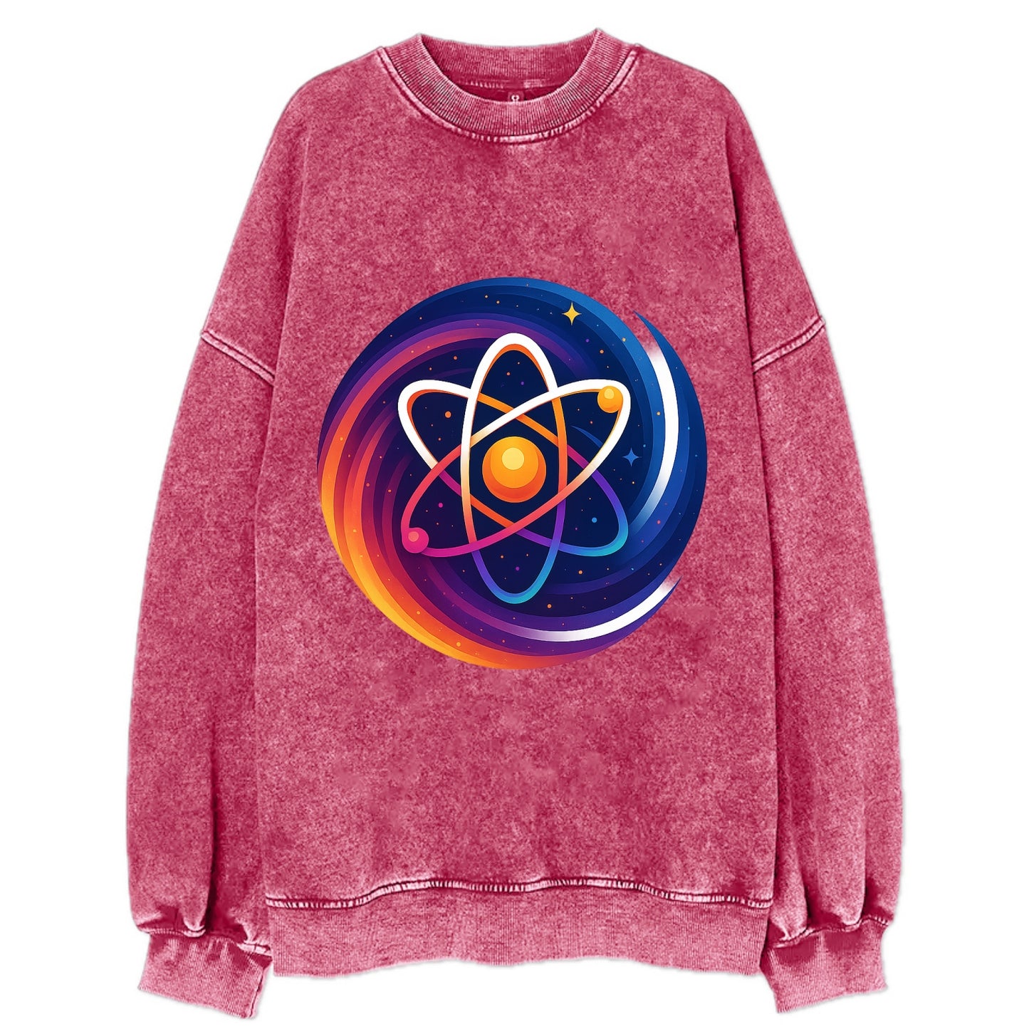 Micro Macro - Atom structure expanding i - Vintage Sweatshirt - Pink