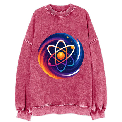 Micro Macro - Atom structure expanding i - Vintage Sweatshirt - Pink