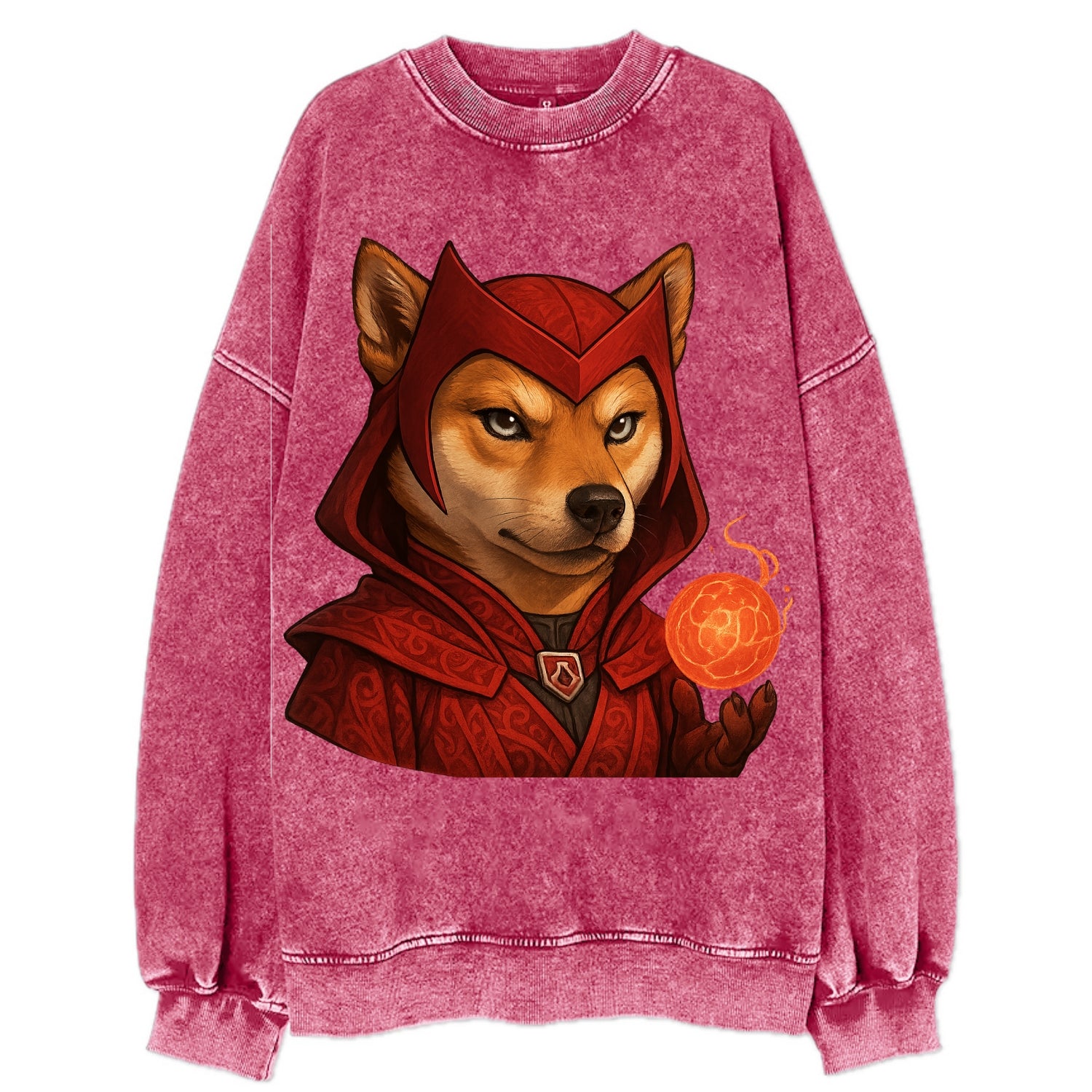 Shiba Inu Scarlet Witch  - Vintage Sweatshirt - Pink