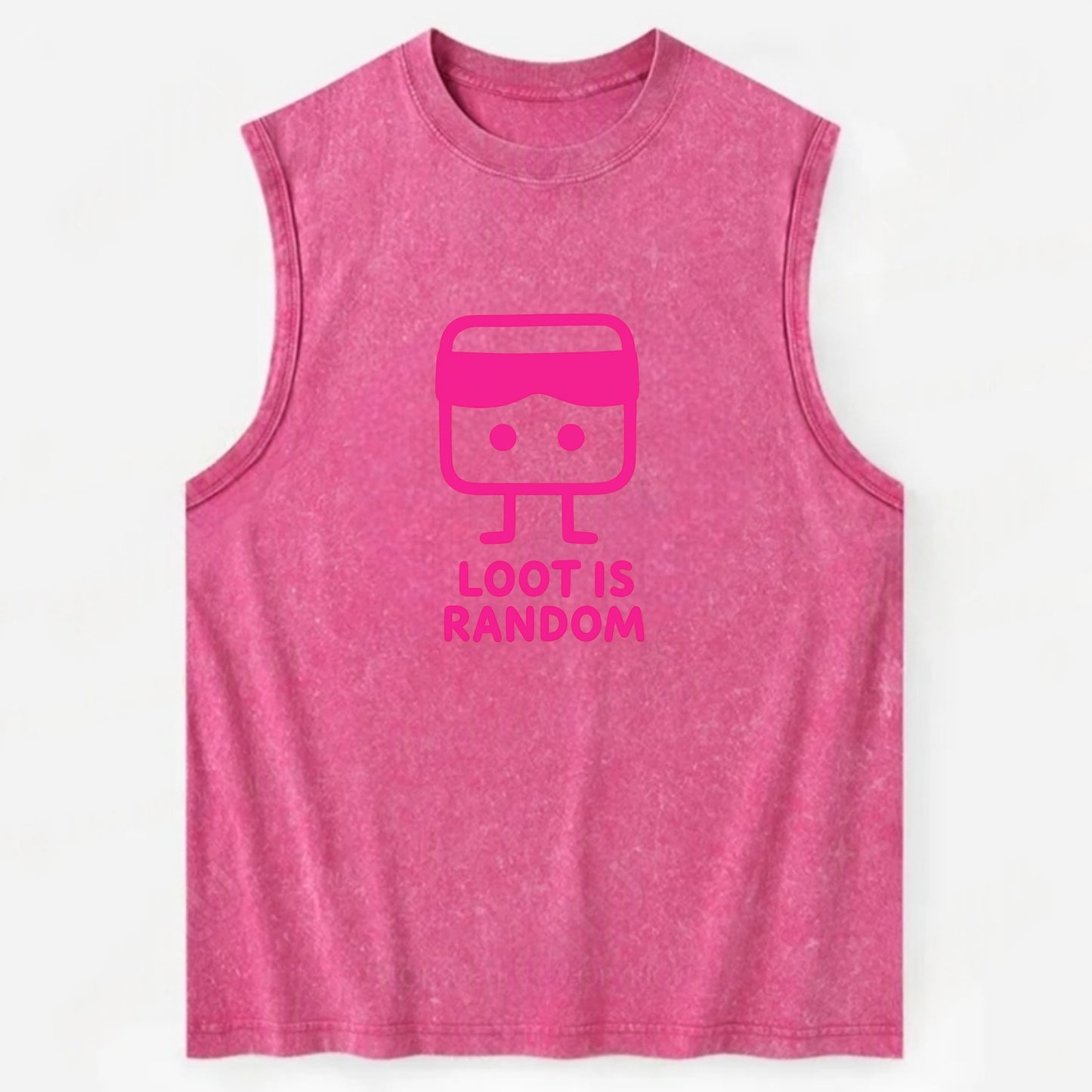 LOOT IS RANDOM | Dice wearing blindfold - Vintage Washed Tank - Pink