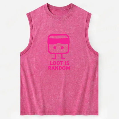 LOOT IS RANDOM | Dice wearing blindfold - Vintage Washed Tank - Pink