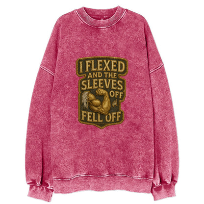 I Flexed and The Sleeves Fell Off  - Vintage Sweatshirt - Pink