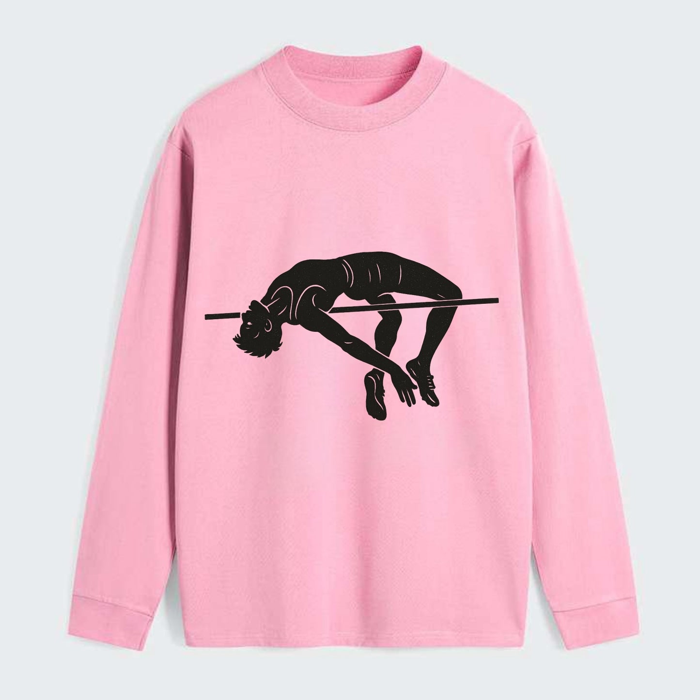High jumper arching over bar - Classic Long Sleeve Shirt - Pink