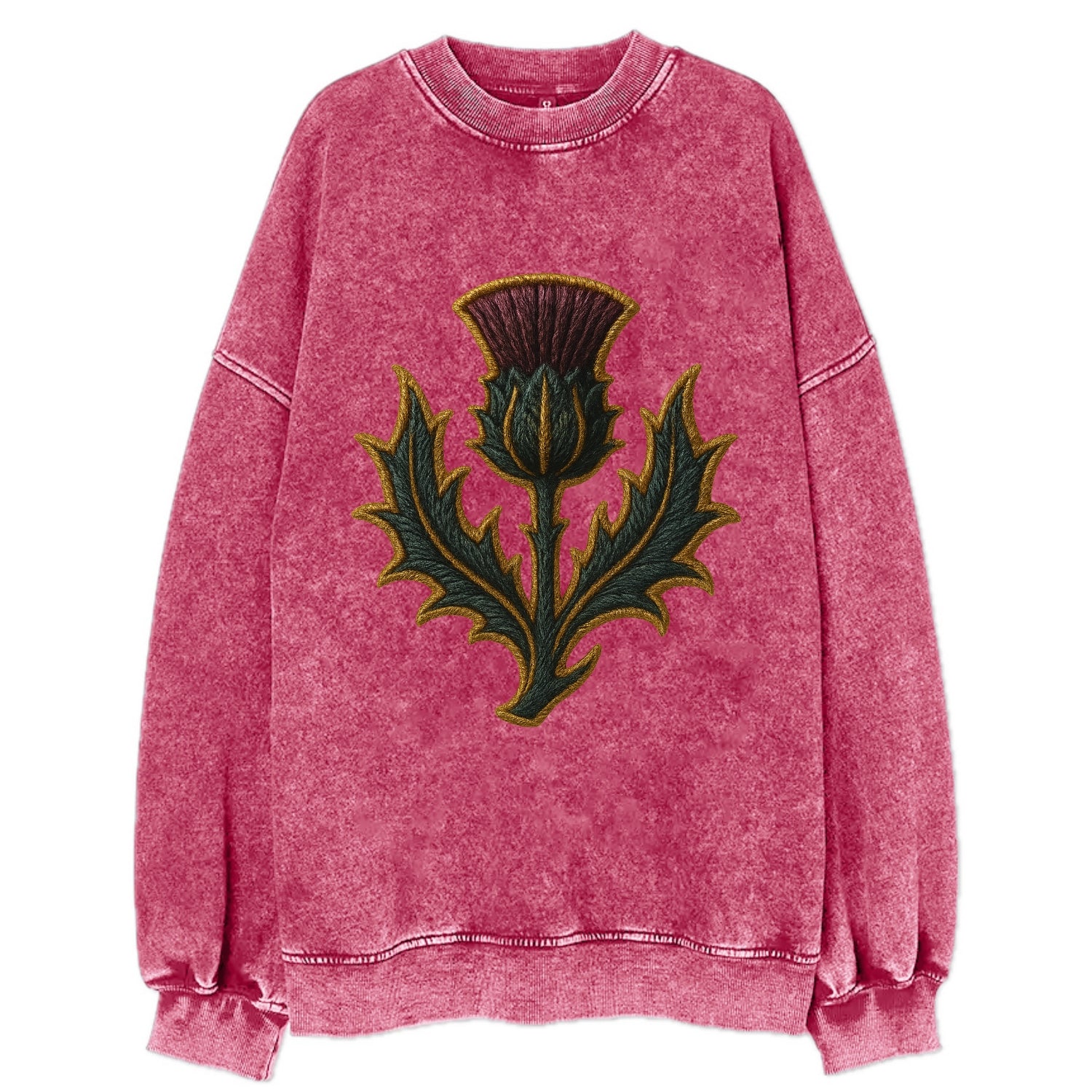 Scottish Thistle  - Vintage Sweatshirt - Pink