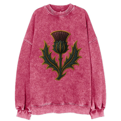 Scottish Thistle  - Vintage Sweatshirt - Pink