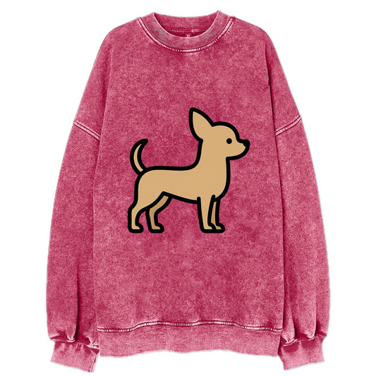 Chihuahua - Tan smooth coat flat side profile - Vintage Sweatshirt - Pink