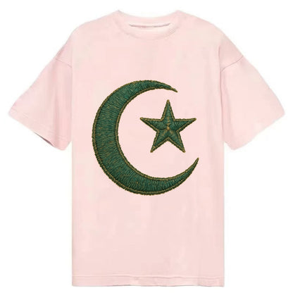 Crescent Moon and Star - Classic T-shirt - Pink