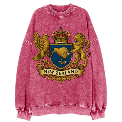 New Zealand Heritage Badge  - Vintage Sweatshirt - Pink