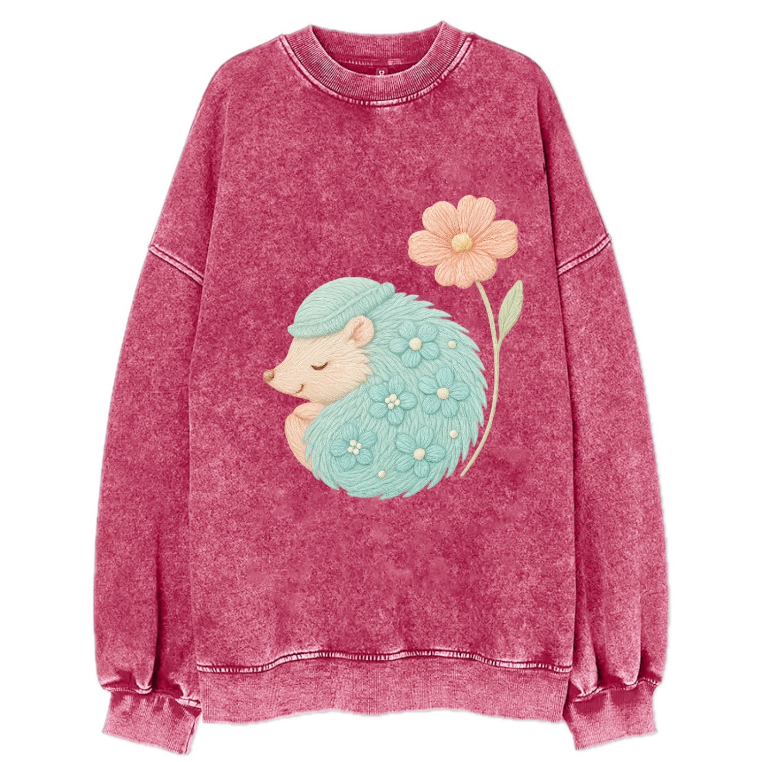 Aqua Hedgehog - Vintage Sweatshirt - Pink