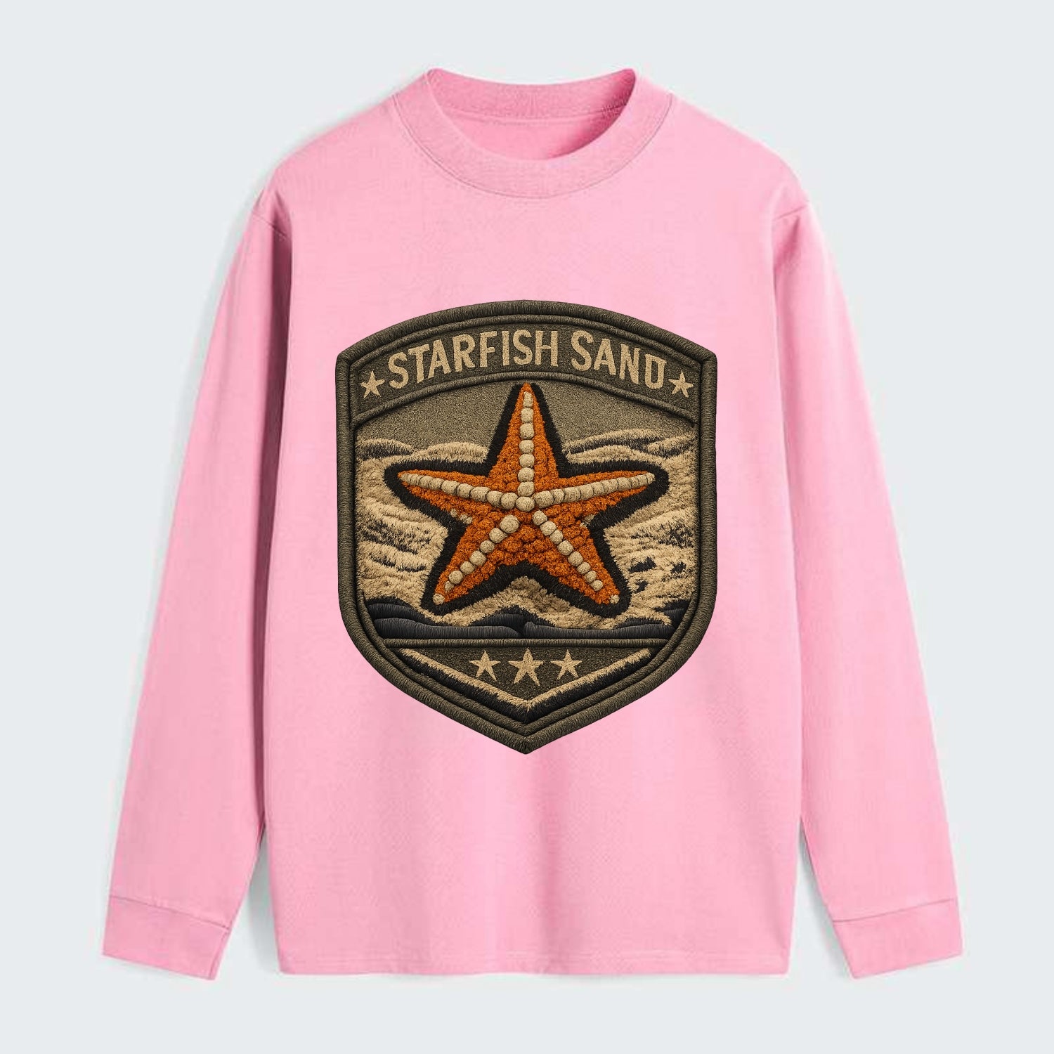 STARFISH SAND - sea star in orange and tan , beachcomber - Classic Long Sleeve Shirt - Pink