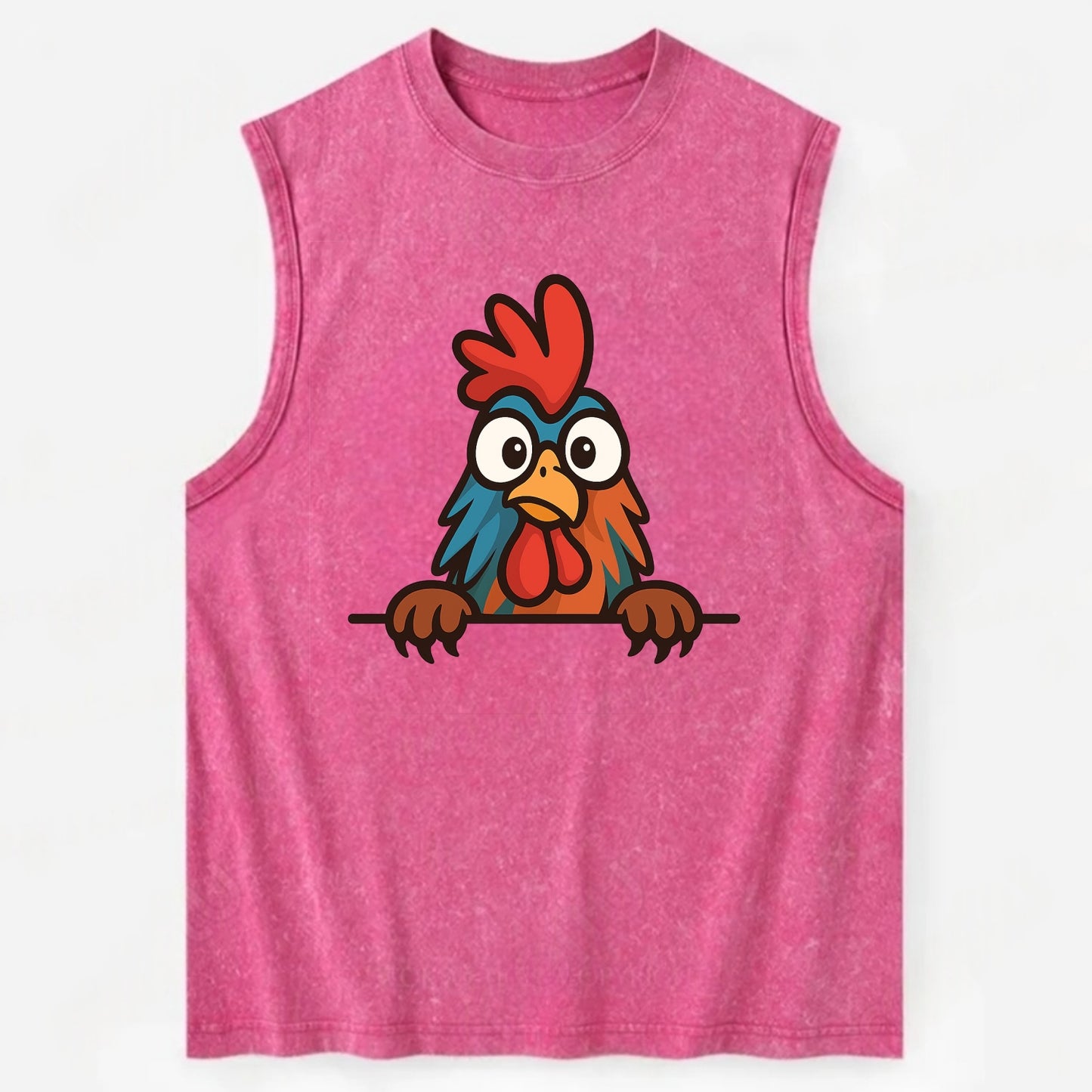 Rooster  - Vintage Washed Tank - Pink