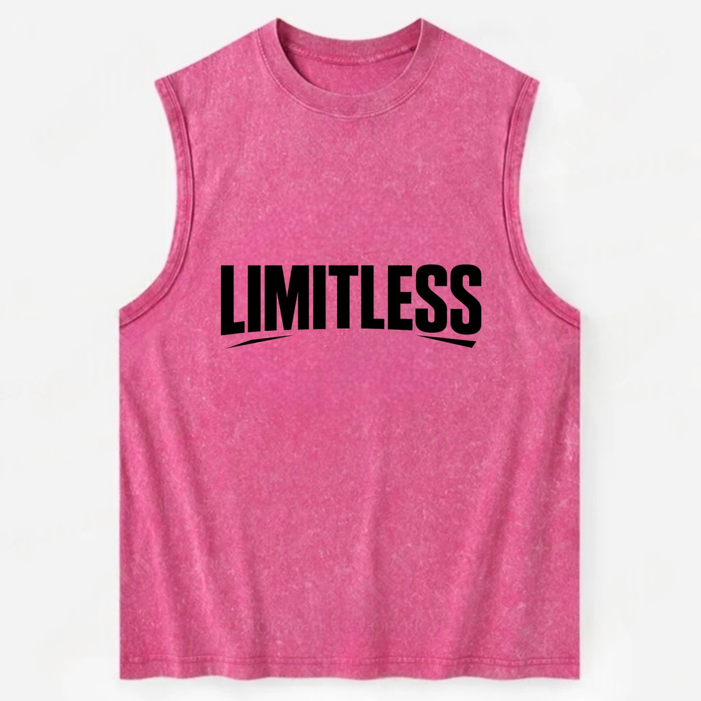 Bold typography design - "LIMITLESS" - no boundaries, infinite potential - Vintage Washed Tank - Pink