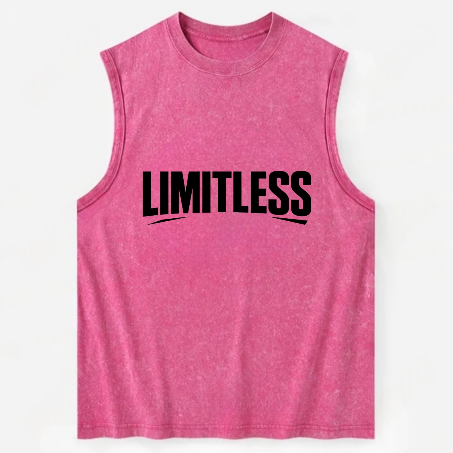 Bold typography design - "LIMITLESS" - no boundaries, infinite potential - Vintage Washed Tank - Pink