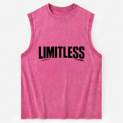 Bold typography design - "LIMITLESS" - no boundaries, infinite potential - Vintage Washed Tank - Pink