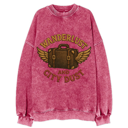 Wanderlust And City Dust  - Vintage Sweatshirt - Pink