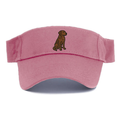 Chesapeake Bay Retriever - Brown wavy coat embroidered sitting pose - Visor - Pink