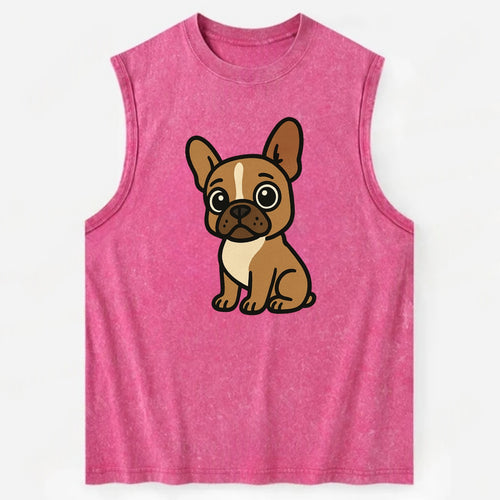 French Bulldog - Head tilt one ear up - Vintage Washed Tank