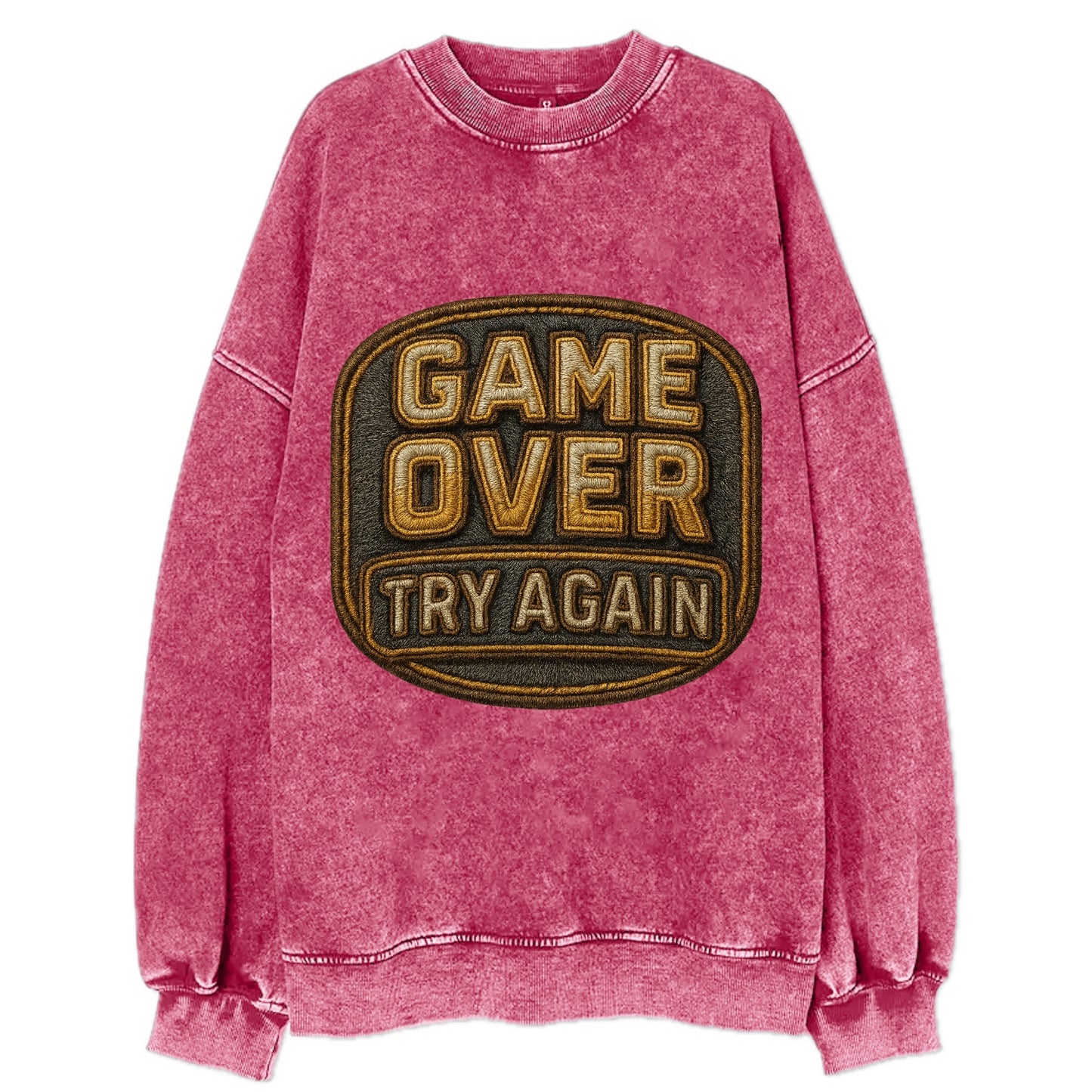 Game Over Try Again  - Vintage Sweatshirt - Pink