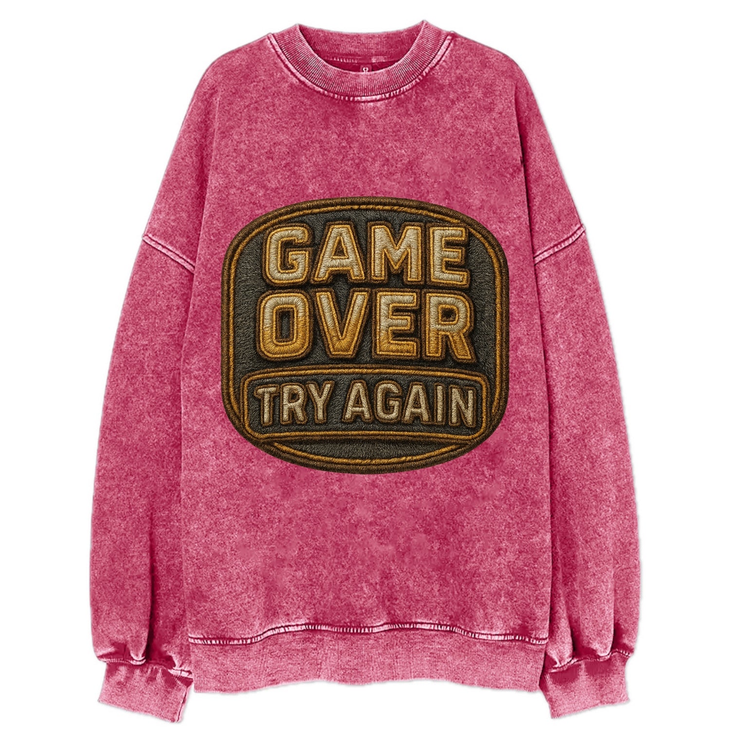 Game Over Try Again  - Vintage Sweatshirt - Pink